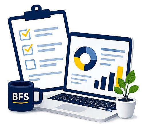 BFS computer and mug image